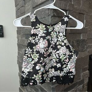 Jealous Tomato Black Floral Crop Top
